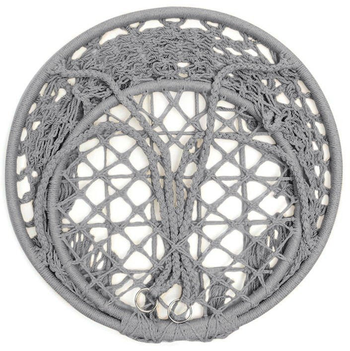 Leagan de Gradina Texty idealStore Gri, Dimensiuni 120 x 80, Cadru din Otel, Cordon din Bumbac, Design Moder, Materiale Durabile si Rezistente, Sarcina Maxima 150kg