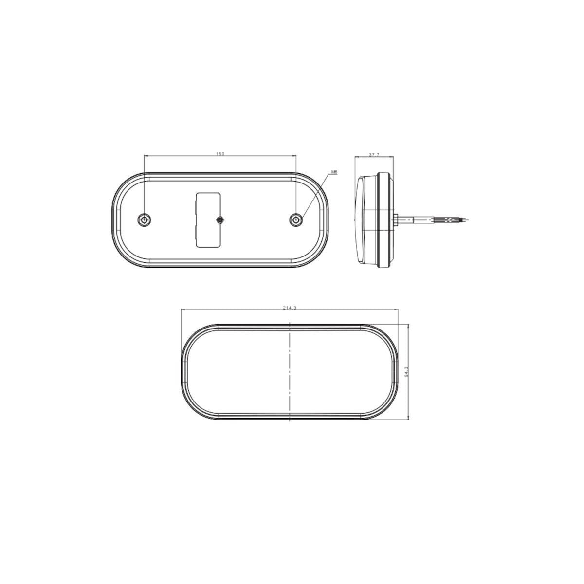 Lampa LED Spate idealSTORE, dimensiune 21495mm, 6 Functii, Semnalizare Dinamica, Complet Etansa, Utilizare Remorci, Camioane, ATV, Rezistenta la Socuri