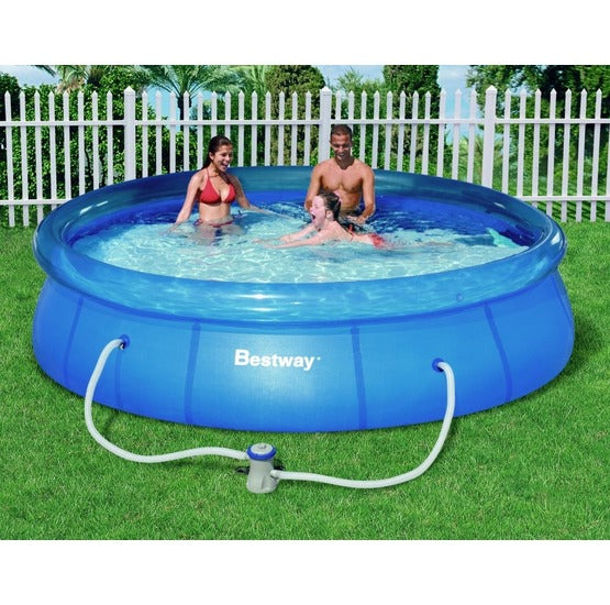 Piscina pentru familie gonflabila, Instalare Rapida, forma rotunda, culoare albastru-alb, material rezistent, dimensiune 366 X 76 CM, calitate garantata Best Way