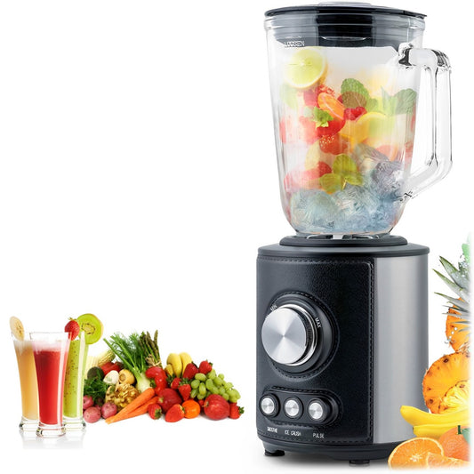Blender cu cana idealSTORE, Capacitate 1.5L, 3 Functii de utilizare, Zdrobirea ghetei, Smoothie si Pulsatie, Protectie la supraincalzire, Picior anti alunecare, Usor de curatat, Putere nominala 800W