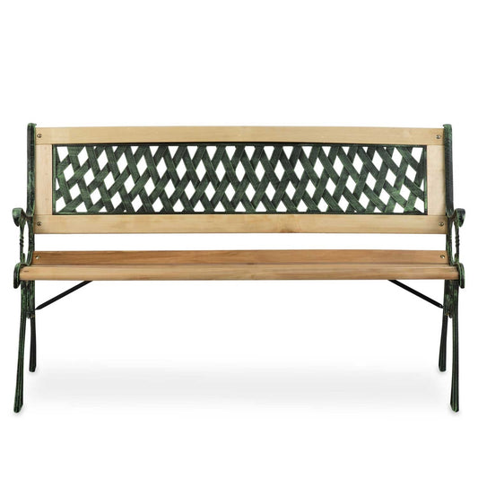 Banca de Gradina idealSTORE Garden Collections, Dimensiune 124 x 74 x 43 cm, Cadru puternic din Otel, Lemn de Plop, Design Minimalist, Perfect Pentru Gradina, Terasa sau Terasa