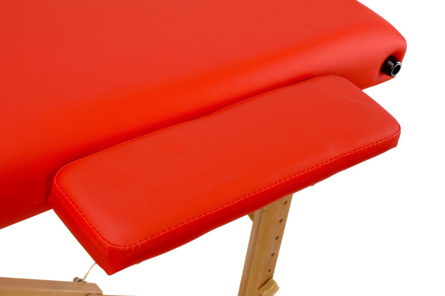 Masa de Masaj Pliabila idealSTORE, 2 Segmente, Inaltime Reglabila 62-84 cm, Piele Ecologica Moale, 2 Cotiere Laterale, Structura din Lemn, Sarcina 250 KG, Rezistenta la Uleiuri si Apa, Include Geanta de Transport Cadou, Rosu Edition