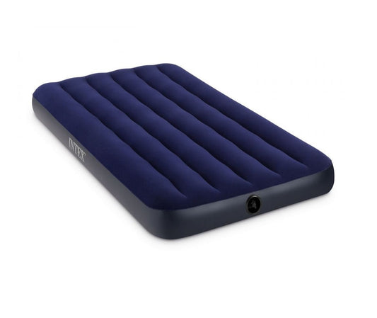 Saltea Gonflabila PREMIUM IDL DREAM WELL, Ideala pentru confortul unei singure persoane, Dimensiuni 191 x 99 x 22 cm, Design in tonuri albastre placute, Fabricata din PVC, IMPERMEABIL, acoperit cu catifea care va imbunatati calitatea somnului