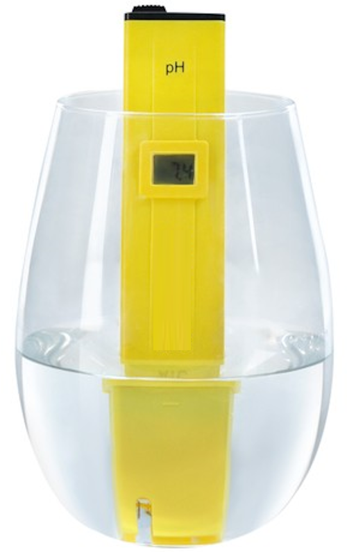 Tester Electronic PH apa idealStore, sistem Automatic Temperature Compensation, Rezultat Imediat, Gama Larga de Aplicatii inclusiv Acvarii si Piscine, include Baterii, Reactivi si Cutie de Depozitare