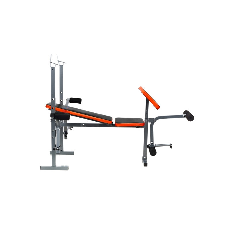 Banca Fitness Barbell Multifunctionala pentru Sport si Antrenament, Pliabila, Negru/Portocaliu