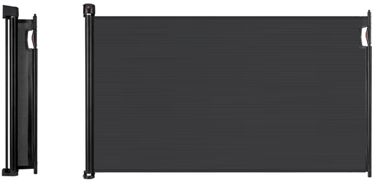 Poarta de Siguranta Rulanta idealStore Barrier Children, dImensiuni 140 cm x 92.5 cm, Latime ajustabila, fara Prag, Silentioasa, Utilizare Multipla, Material rezistent la Murdarie, Culoare Negru