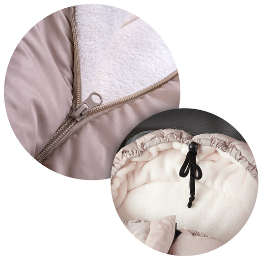 Sac de Dormit 2in1 BABY SLEEP idealStore, Dimensiune Reglabila 96 x 45 cm, Impermeabil, Izolat din Plus, Material Rezistent, Tesatura Moale, Bej