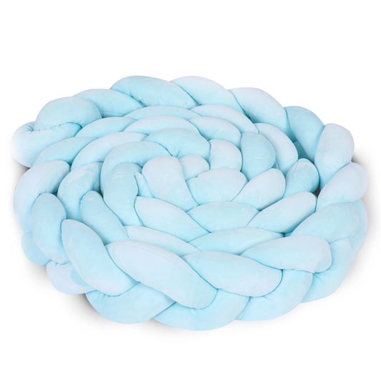 Protectie Laterala pentru Patut Bumper Rico idealSTORE, Lungime 3 m, Material moale, Placut la atingere, Protejeaza impotriva curentilor de aer si a loviturilor, Antialergic, Albastru