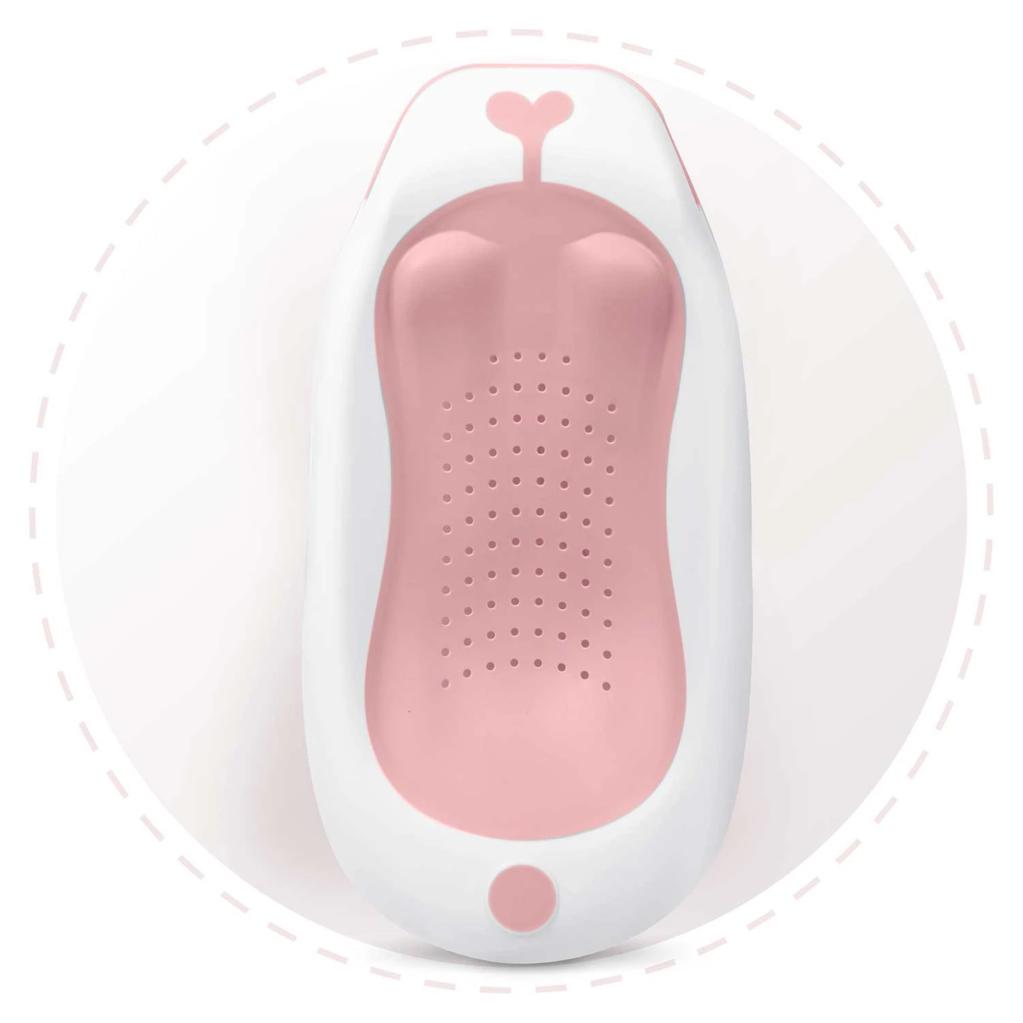 Suport cadita baie bebelusi idealSTORE, Prindere in ventuze, Insertie anti-alunecare, Universal, Poate fi folosit la orice model de cadita, Design ergonomic, Montaj rapid, Roz