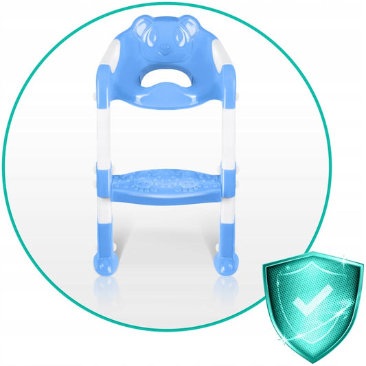 Reductor WC Copii idealSTORE, inaltime Reglabila, o Treapta, Picioare Anti-Alunecare, Greutate Maxima 50 kg, Scara Detasabila, Ergonomic, Pliabil, Culoare Albastru