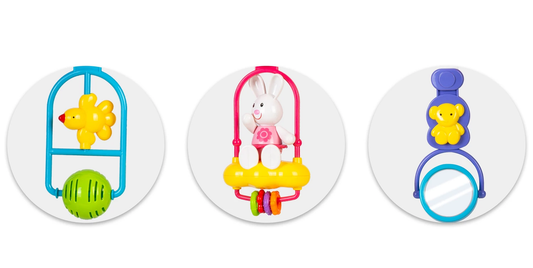 Jucarie interactiva pentru Bebelusi idealSTORE, Stimulare Senzoriala si Vizuala, Dezvolta Abilitati Motorii, Potrivit pentru Saltea de Joaca si Patut, Elemente Luminoase si Sonore