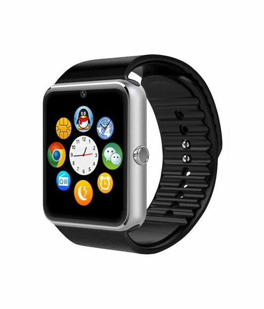 Ceas Smartwatch cu Telefon Ideal 8, Bratara Silicon Neagra, Camera 1,3 Mpx, Mod Apelare BT, Display LCD Capacitiv de 1.54' Antizgarieturi, Slot Card Memorie, Carcasa Rezistenta din Aluminiu, Culoare Argintiu