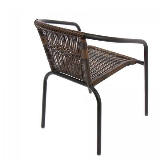 Set Masa pentru Gradina cu 2 Scaune idealSTORE ABEBBA BROWN, Metal+Ratan sintetic