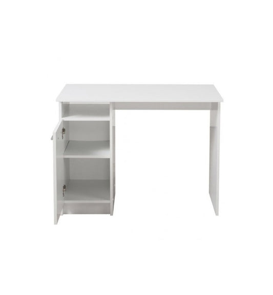 Birou calculator WHITE CLOUD idealSTORE, Dimensiuni 100 x 74.5 x 50 cm, Material PAL cu finisaj alb mat, prevazut cu raft, usa si 3 spatii pentru organizarea diferitelor articole si obiecte necesare, Culoare ALB