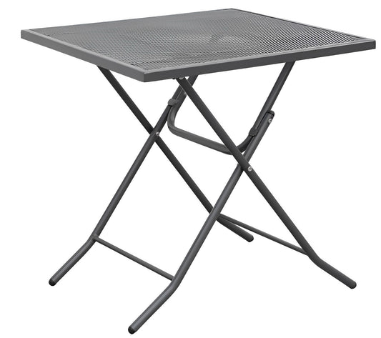 Set Masa Patrata, Plianta, cu 4 Scaune, pentru Gradina, Structura Metalica, Fabricata din Otel, Dimensiuni masa 70 x 70 x 70,5 cm, Ideala pentru Gradina, Balcon, Usor de Intretinut