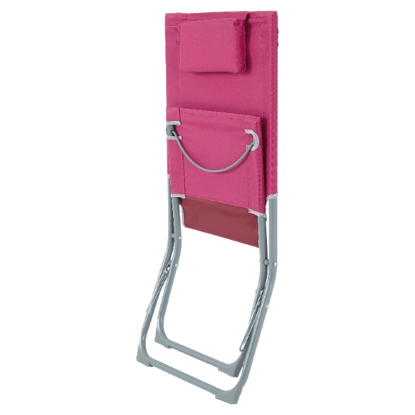 Scaun camping pliabil idealSTORE, Fabricat din otel si poliester, Dimensiuni 79 x 47 x 73 cm, Tetiera inclusa, Ideal pentru plaja si gradina