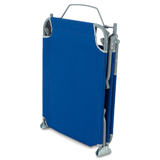 Sezlong pliant idealSTORE, Fabricat din otel si poliester, Dimensiuni 186 x 56 cm, Ideal pentru plaja si gradina, Sarcina maxima 110 kg