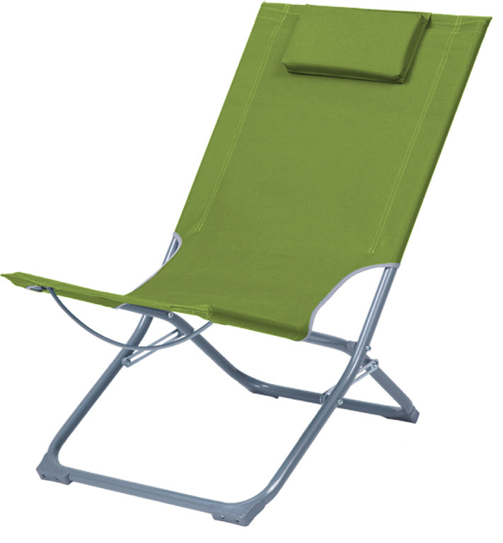 Scaun camping pliabil idealSTORE, Fabricat din otel si poliester, Dimensiuni 79 x 47 x 73 cm, Tetiera inclusa, Ideal pentru plaja si gradina, Culoare verde