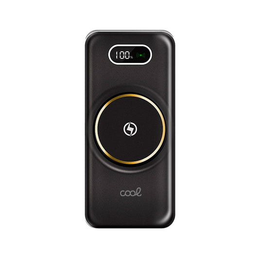Baterie Externa CoolCharge IdealStore Wireless, Capacitate 20.000 mAh, Display LED procentaj baterie, Detine 6 iesiri, 2 Iesiri USB, 1 Iesire type-C, 1 Iesire Micro-USB, 1 Iesire Wireless, Incarcare rapida, Tensiune iesire 5V-2A, Black Edition