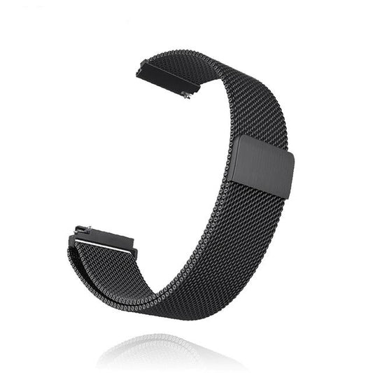 Bratara Ceas Metalica Smart Bracelet idealStore, Otel Inoxidabil Premium, Inchidere pe Magnet, Dimensiune Ajustabila, 20 MM, Neagra