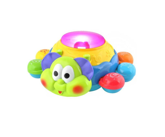 Jucarie Interactiva pentru Bebelusi BumbleBee, Model cu melodii interactive, butoane ce reproduc sunetele si nume de animale, Multicolor