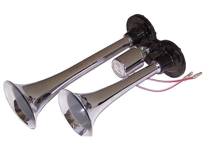 Claxon auto Idealstore cu 2 goarne 12V si compresor, usor de montat, sunet puternic, material durabil