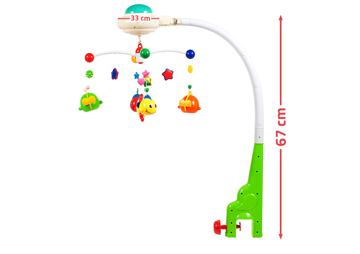 Carusel Muzical pentru patut cu Proiector stelute inclus, melodii linistitoare, jucarii detasabile, Volum reglabil, Magic Dreams