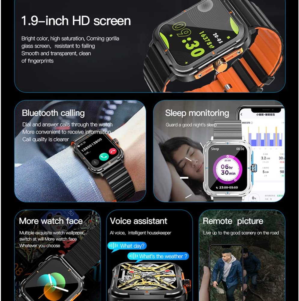Ceas Smartwatch StrongCollection IdealStore, Ecran Tactil 1.83 inch, Notificari Mesaje si Retele Sociale, Preluare Apeluri BT, Microfon si Difuzor incorporat, Monitorizare Somn, Tensiune arteriala, Multi-Sport, IP67, Alarma, Android-IOS, Black Edition
