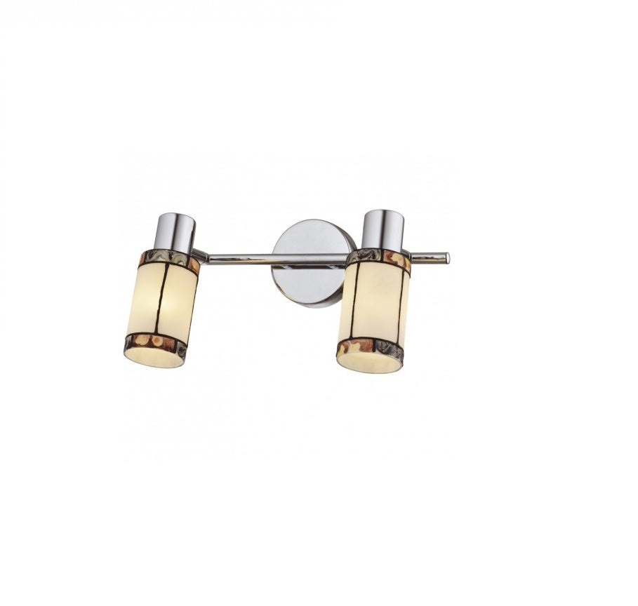 Aplica pentru interior idealSTORE AMBIX COLLECTION, Structura metalica si doua abajururi din sticla, Dimensiuni 300 x 170 x 190 mm, Dotat cu doua surse cu dulie E14 pentru o putere maxima de 2 x 40 W, Echipata cu grad de protectie IP20, Design modern