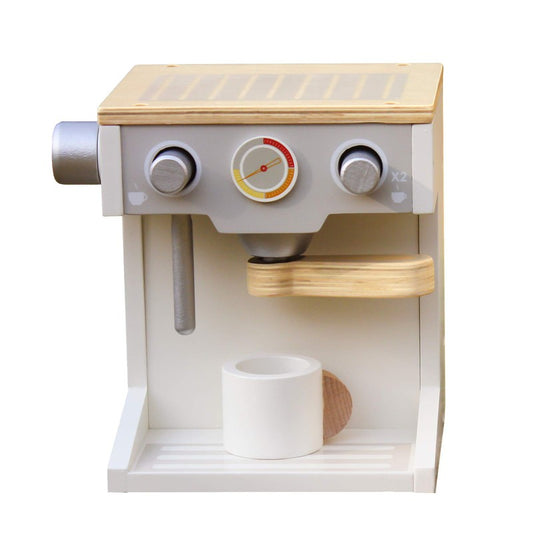 Aparat de cafea Montessori pentru Copii din Lemn Little Barista ideal STORE, Dimensiune 18 x 14.6 x 17, Include o ceasca de cafea, Promoveaza dezvoltarea cognitiva, O piesa de mobilier perfecta in bucataria micului bucatar