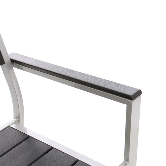 Scaun pentru gradina IDL CRYSTAL, 57x55x89cm, Realizat din Metal+Plastic de inalta calitate, Ultra-Rezistent la actiunea razelor UV, Ofera un confort desavarsit, Design modern si minimalist, Culoare-Negru