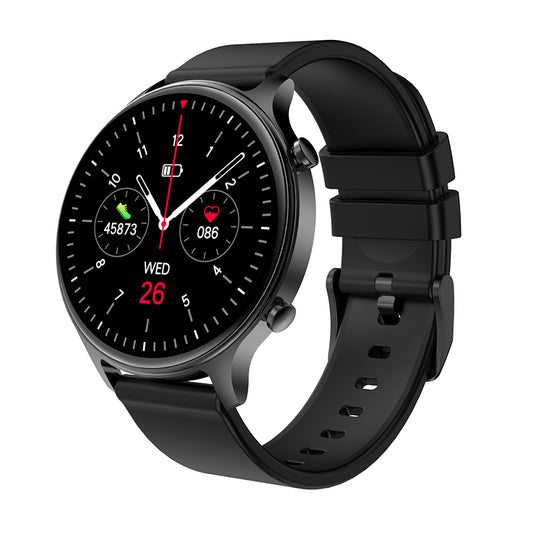 Smartwatch idealStore ActivSport, Ecran HD Curbat, Moduri Sport, Functii de Monitorizare a Sanatatii, Bratara Silicon, Negru
