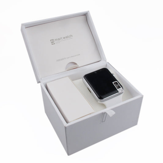 Ceas Smartwatch cu Telefon Grand Marvel Model Soft 2018, Slot cartela SIM, G-Senzor, Notificari Apeluri, Fb, W-up, Display IPS, Camera Video-Foto HD, Apeluri, BT 4.0, Monitorizare Somn, Pedometru, Sedentarism, Design elegant, Aluminium White