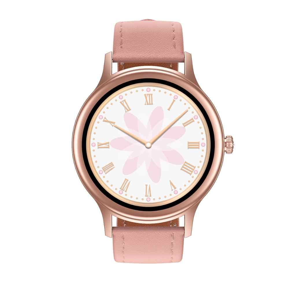 Ceas smartwatch idealStore Lux Style DT66, Funcii multisport, Monitorizare Temperatura Corporala, Monitorizare Ritm Cardiac, Tensiune, Oxigen, Menstrual Mamagement, Touchscreen, Bratara din Piele, Roz