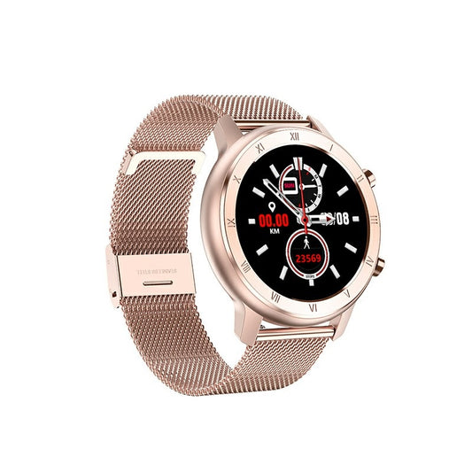 Ceas Smartwatch Best Collection DT89 idealStore, Ecran 1.2 inch Full HD, BlueTooth, Bratara Fitness, Rezistent la Apa IP68, Notificari, Stand By 7 Zile, Ritm Cardiac, ECG, Nivel Oxigen Sange, Metalic Gold