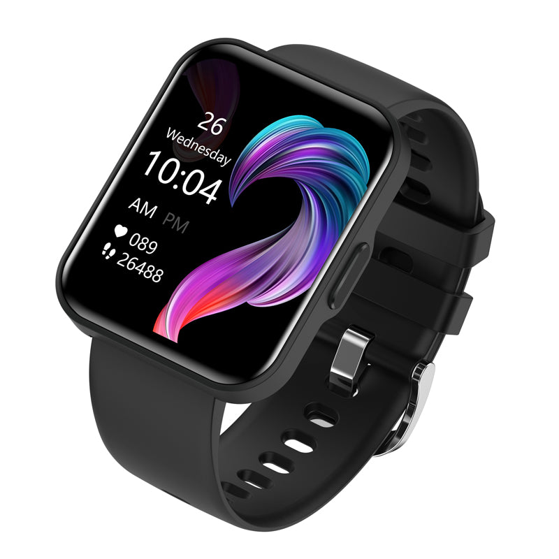 Smartwatch si Bratara de Fitness idealStore EasyApp, 24 Moduri Sportive, Tracker de fitness, GPS track sport, Monitorizare Ritm si Tensiune Cardiaca, Prognoza Meteo, Player Muzical, Notificari, Respingere Apel, Culoare Negru