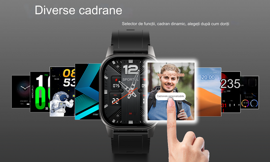 Smartwatch idealSTORE EasySIM, Ecran AMOLED 2.13 inch, camera Foto, Android 8.1, GPS, Apel 4G, Apel Video, Acumulator Puternic 1000 mAh, Ritm Cardiac, SpO2, Incarcare Magnetica, Procesor quad-core, Bratara Neagra din Silicon