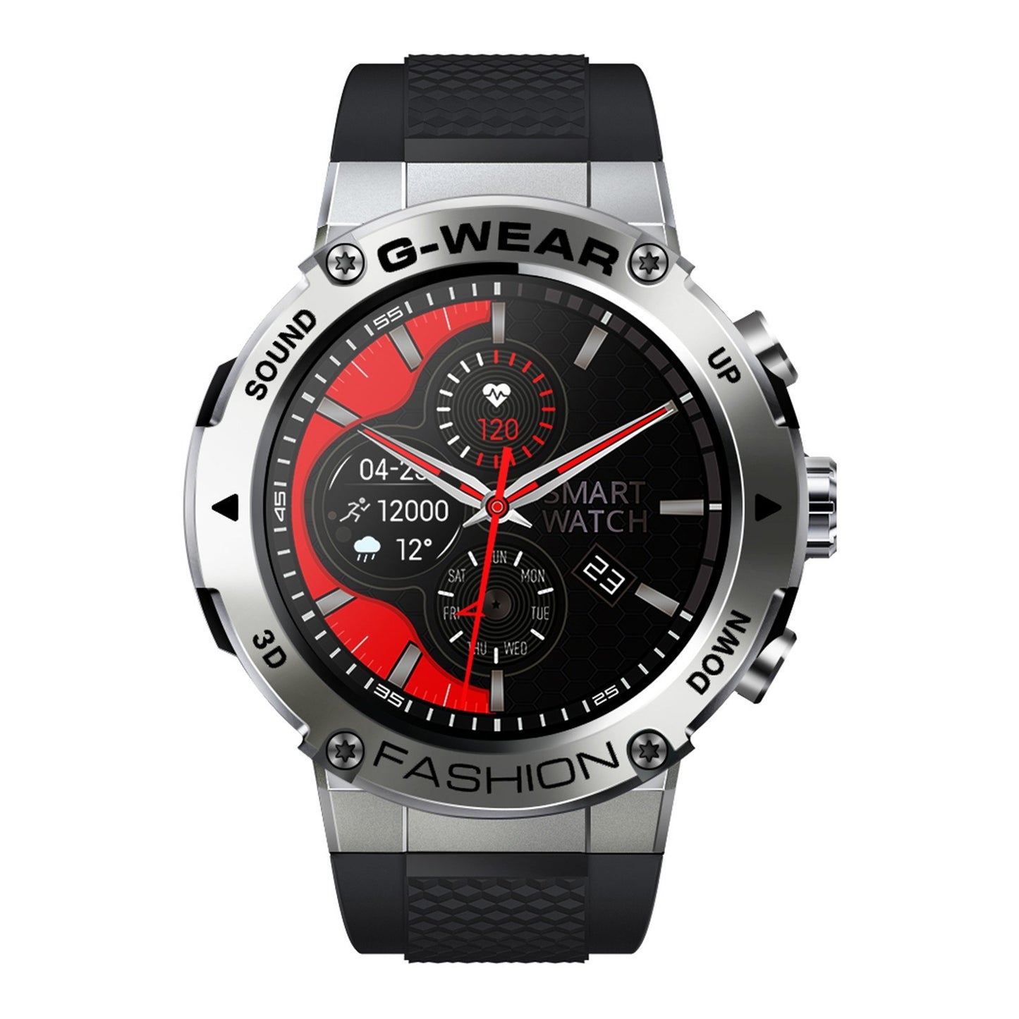 SmartWatch New Fashion idealSTORE, Ecran Complet Tactil 1.32 inch, Apel Bluetooth, Notificari si Momento, Monitorizare Ritm Cardiac/Tensiune Arteriala, Cadrane Personalizate, Moduri Sport, Compatibil iOS si Android, Design Premium