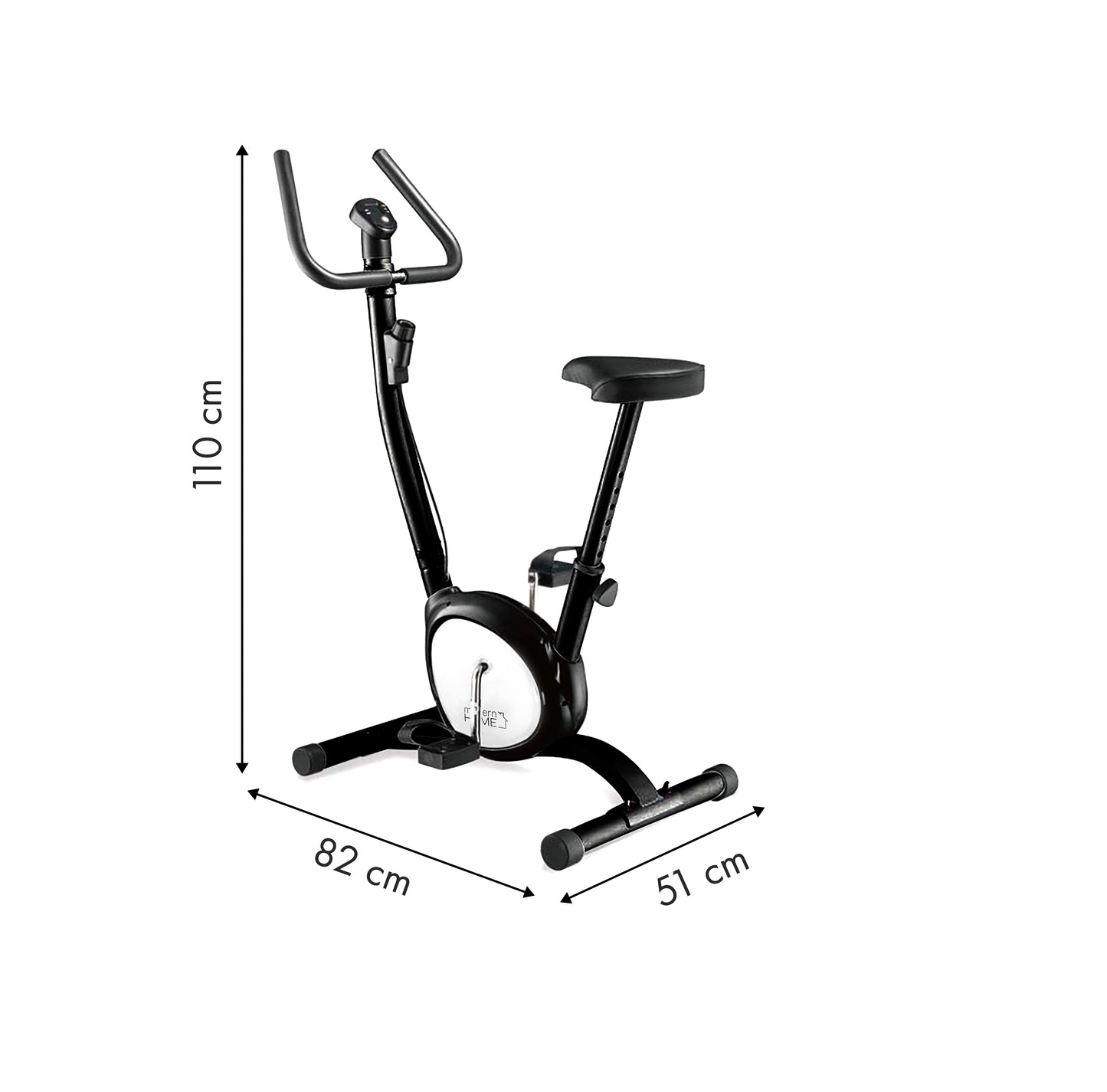 Bicicleta fitness Multifunctionala idealSTORE Dimensiuni 115 x 78 cm, Monitorizeaza viteza, distanta, caloriile arse, Sezut reglabil, Echipat cu roti pentru transport, Sarcina 125 Kg, Culoare negru