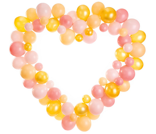 Ghirlanda de Baloane cu Rama LOVE idealSTORE, Dimensiuni 166 x 160 cm, Include 68 de Baloane in Diverse Culori, Latex, 20 de Autocolante adezive cu 2 fete, Ideale pentru petreceri reusite