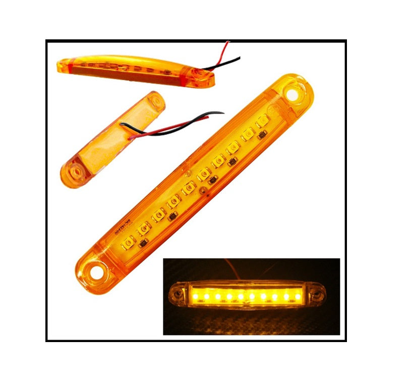 Lampa Laterala IDL, Dimenisuni Latime 10 x Inaltime 1.5 x Grosime 1 cm, Echipata cu 9 Leduri SMD, 12V, Culoare Portocalie