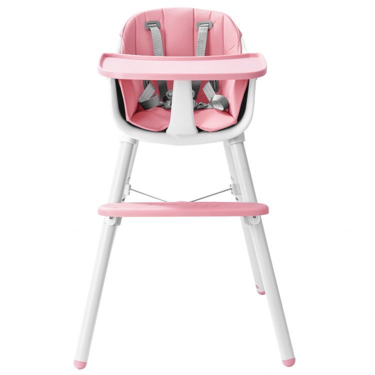 Scaun pentru hranire 2 in 1 idealSTORE Princess Food, Dimensiuni 84 x 55 x 55 cm, 6-36 luni Centura de siguranta cu prindere in 5 puncte, Inaltime reglabila, Tava detasabila, Constructie stabila cu picioare antiderapante, Maxim 50 kg