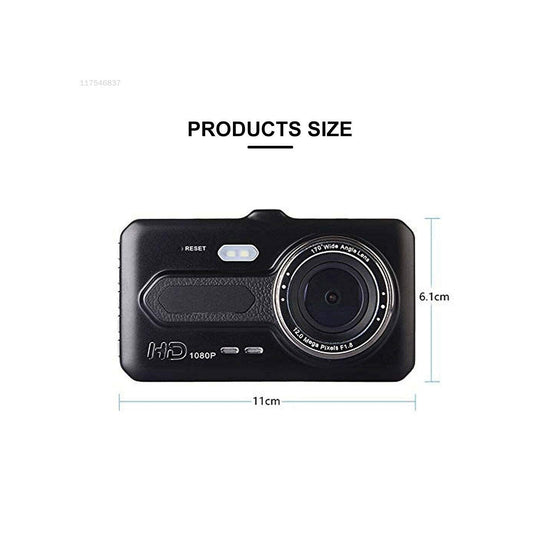 Set 2 camere idealSTORE auto DVR HD, Functie de camera marsarier, Ecran 4 inch, Filmare Fata+Spate