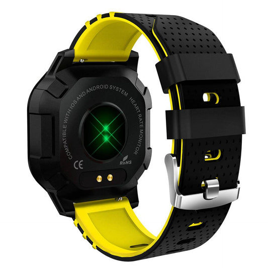 Ceas Smartwatch si Bratara Fitness Sport-Tech K5, Model Sport, Tensiometru, Puls, Monitor Somn, Bratara Detasabila, Notificare Apeluri si Mesaje, IP68 Waterproof, Incarcare Magnetica, Culoare Galben