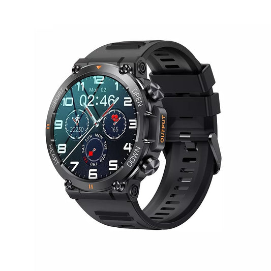Ceas Smartwatch ARMYWatch IdealStore, Ecran tactil de 1.28 HD Inch, Functie de Preluare Apel, Difuzor si Microfon incorporat, Notificari Facebook, Whatssapp, Instagram, Rezistent la apa IP 68, Tensiune arteriala, Cronometru, Pedometru, Black
