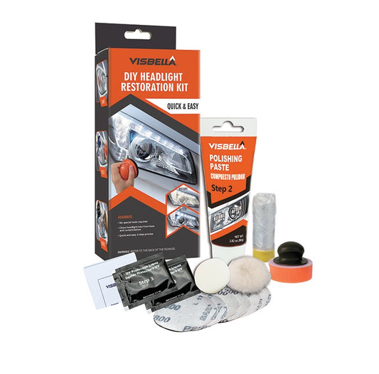 Kit complet Restaurare Faruri idealSTORE, Ajuta la curatarea geamului de la far si protejeaza impotriva razelor UV