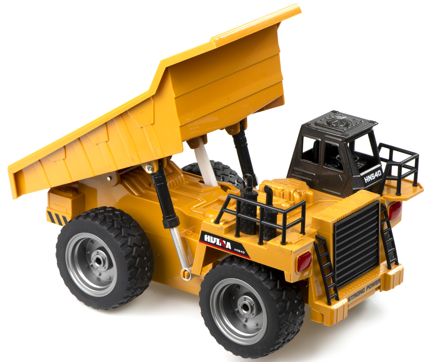 Camion Basculanta Dump Truck idealSTORE, Dimensiuni 28 x 15 x 16 cm, Include 6 Canale si Elemente Metalice, Accesorizat cu Sunete si Lumini LED, Anvelope din Cauciuc, Incarcare USB, Dezvolta Abiliatile Manuale