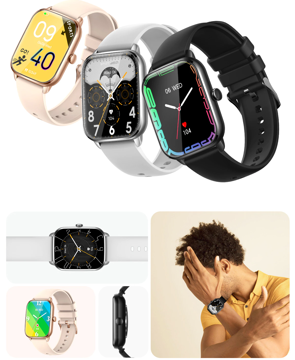 Ceas Smartwatch si Bratara Fitness Lexus Collection idealSTORE Ecran Tactil 3D Apeluri si Mesaje Bluetooth, Monitorizare Ritm Cardiac si Somn Multi-Sport, Difuzor-Microfon, Barometru, IP67, Alarma, Android-IOS, Long Battery, Roz Edition