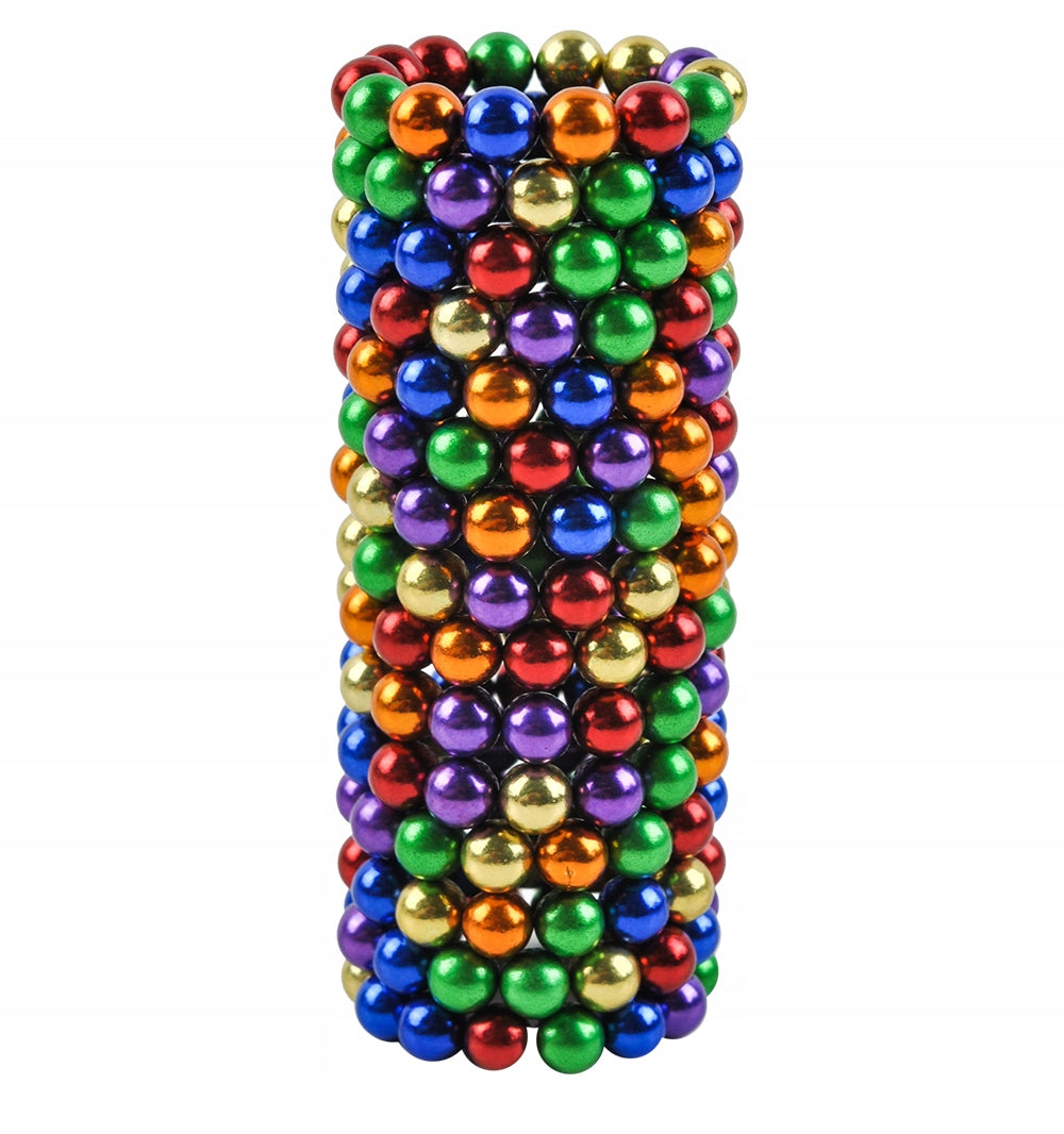 Puzzle Magnetic SILVER CUBE, 216 Sfere cu Diametru de 5mm, Sprijina dezvoltarea inovatiei si ofera ore de distractie mentala, Multicolor