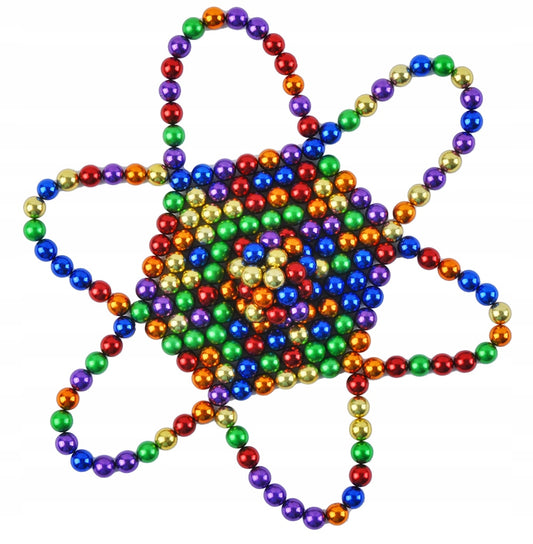 Puzzle Magnetic SILVER CUBE, 216 Sfere cu Diametru de 5mm, Sprijina dezvoltarea inovatiei si ofera ore de distractie mentala, Multicolor